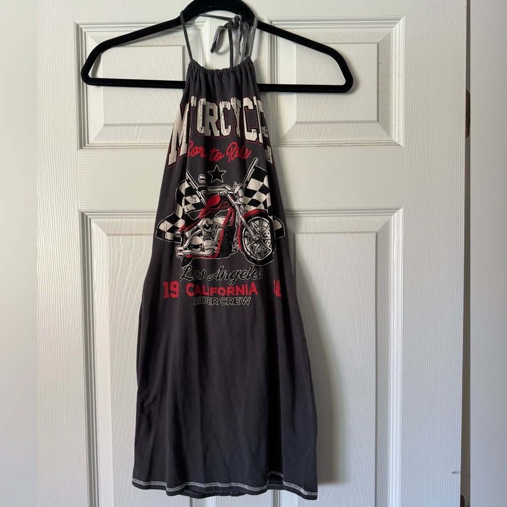 Biker Halter Mini Dress